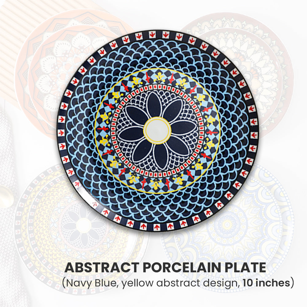 Locaupin Pattern Design Dinnerware Porcelain Dinner Plate Serving Dishes for Salad Pasta Dessert Microwave Oven Safe Pan