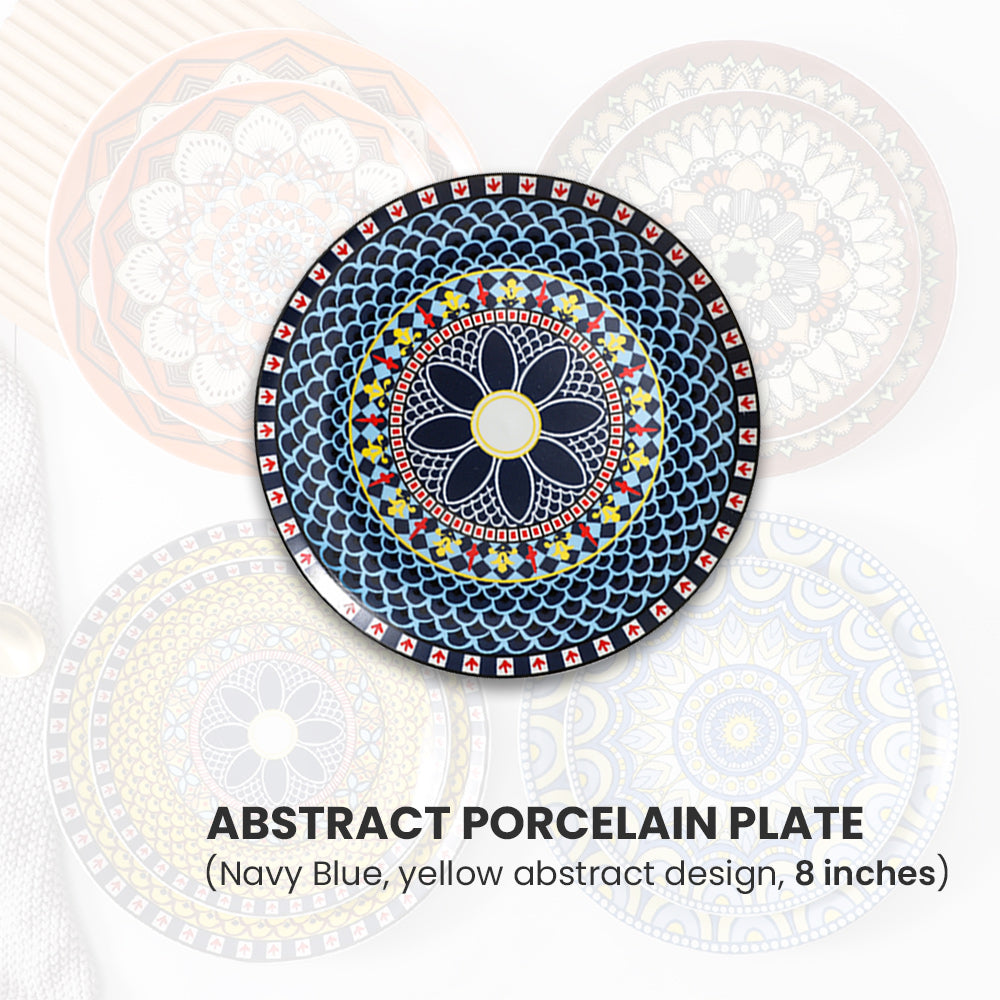 Locaupin Pattern Design Dinnerware Porcelain Dinner Plate Serving Dishes for Salad Pasta Dessert Microwave Oven Safe Pan