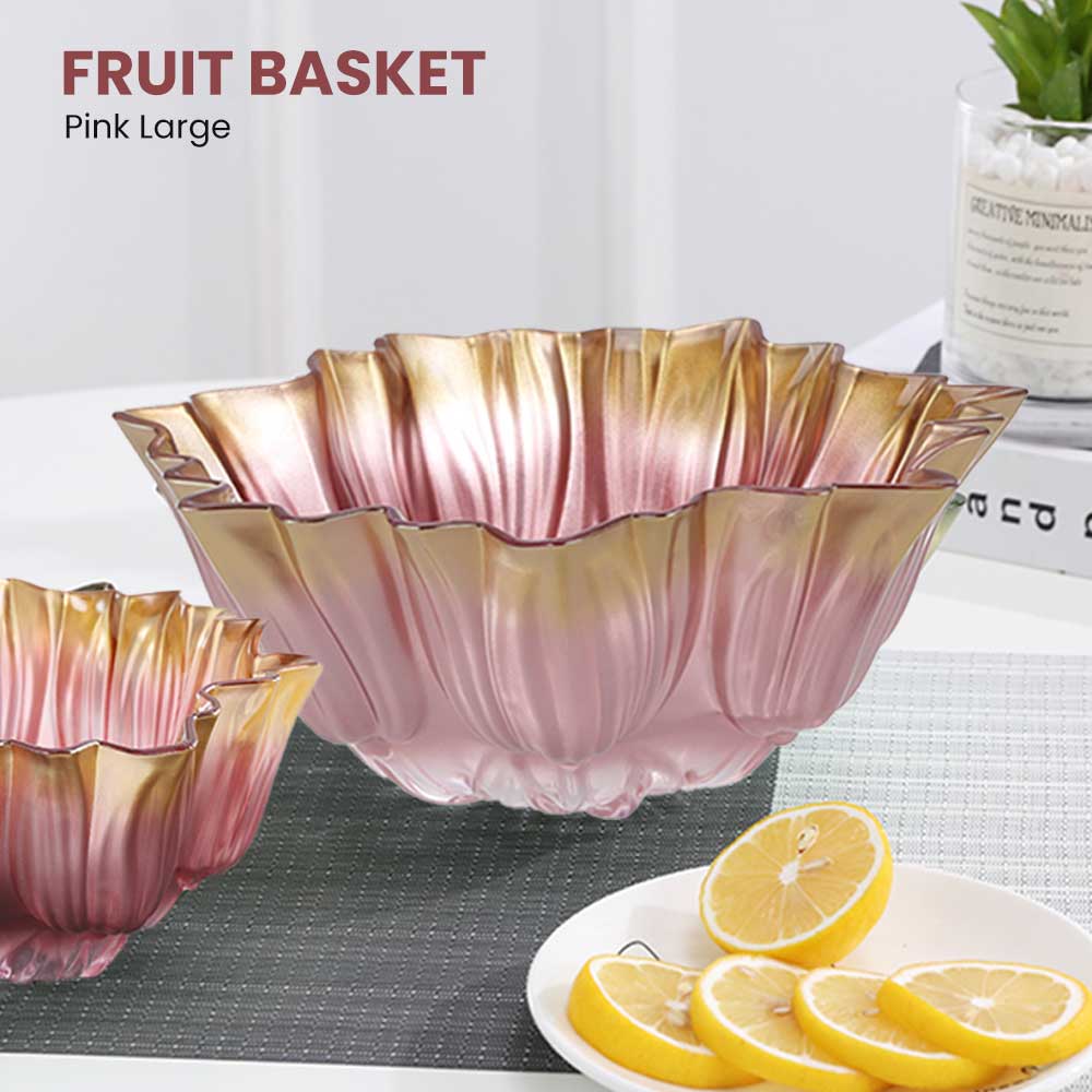 Locaupin Countertop Centerpiece Fruit Bowl Basket Serving Snacks Salad Tray Multipurpose Decorative Display Kitchen Storage