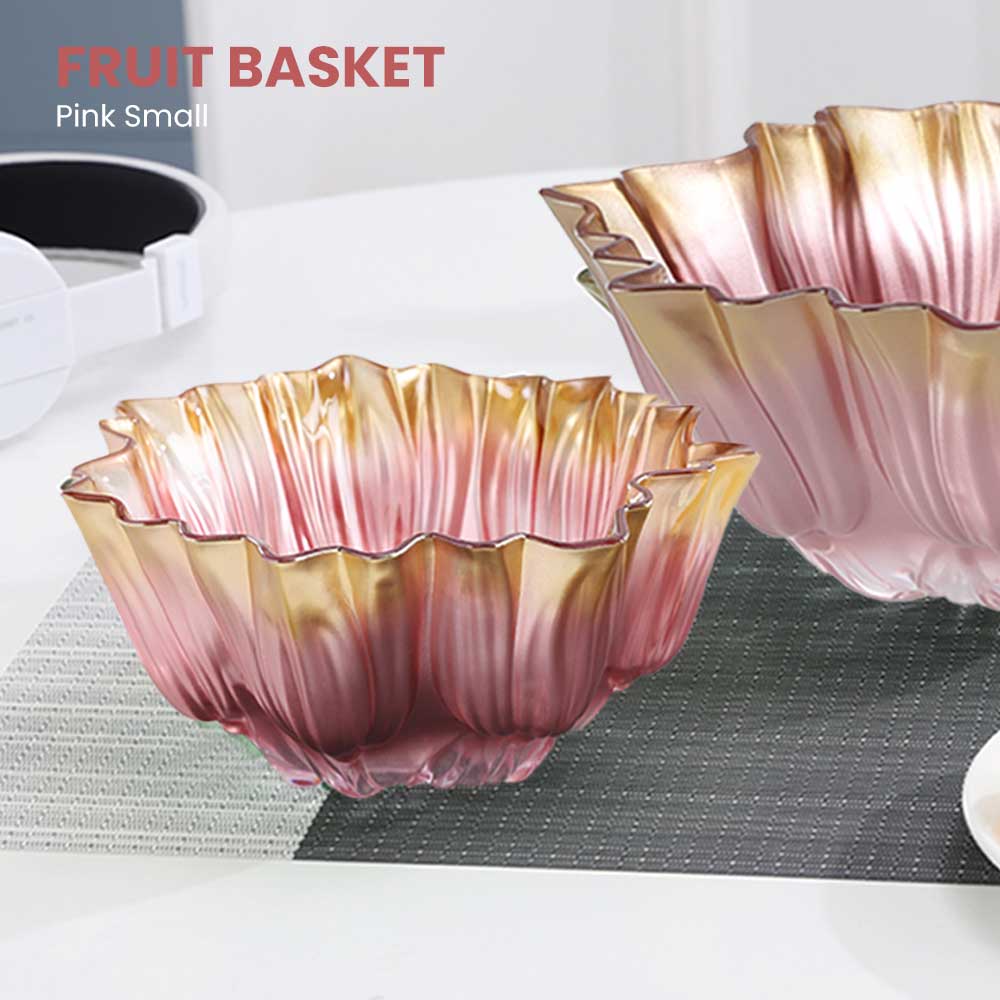 Locaupin Countertop Centerpiece Fruit Bowl Basket Serving Snacks Salad Tray Multipurpose Decorative Display Kitchen Storage