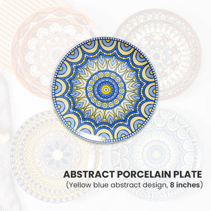 Locaupin Pattern Design Dinnerware Porcelain Dinner Plate Serving Dishes for Salad Pasta Dessert Microwave Oven Safe Pan