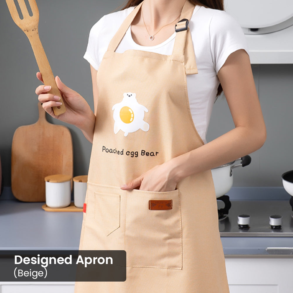 Locaupin Kitchen Accessories Multipurpose Apron Dress with Adjustable Neck Strap Visible Front Pocket For Cooking Baking Washing Dishes Use