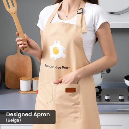 Locaupin Kitchen Accessories Multipurpose Apron Dress with Adjustable Neck Strap Visible Front Pocket For Cooking Baking Washing Dishes Use