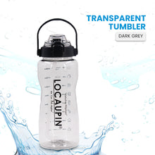 Load image into Gallery viewer, Locaupin Transparent Portable Water Bottle Jug Motivational Time Marker Tumbler with Straw and Handle Fitness Gym Camping Outdoor Sports
