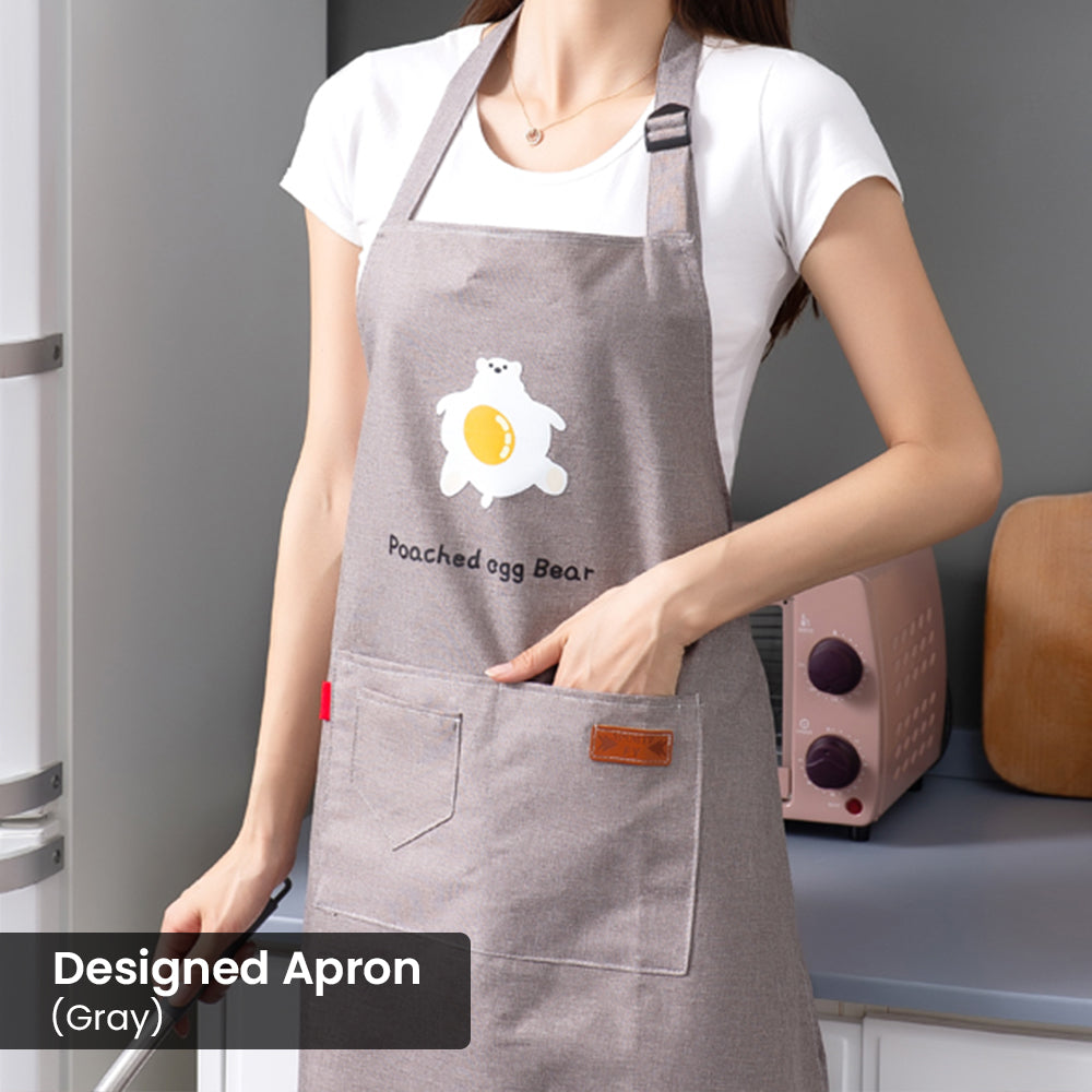 Locaupin Kitchen Accessories Multipurpose Apron Dress with Adjustable Neck Strap Visible Front Pocket For Cooking Baking Washing Dishes Use