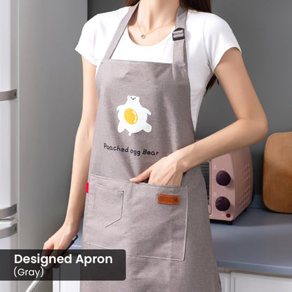 Locaupin Kitchen Accessories Multipurpose Apron Dress with Adjustable Neck Strap Visible Front Pocket For Cooking Baking Washing Dishes Use