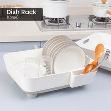 Load image into Gallery viewer, Locaupin Kitchen Sink Countertop Dish Drying Rack Multifunctional Draining Tray Washing Fruits Vegetable Basket with Utensil Holder
