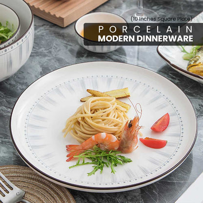Locaupin Microwavable Dinnerware Porcelain Rectangular Square Serving Dish Plate Bowl Minimalist Hotel Restaurant Modern Dining