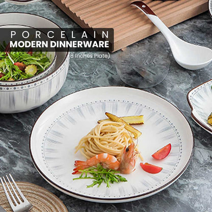 Locaupin Microwavable Dinnerware Porcelain Rectangular Square Serving Dish Plate Bowl Minimalist Hotel Restaurant Modern Dining