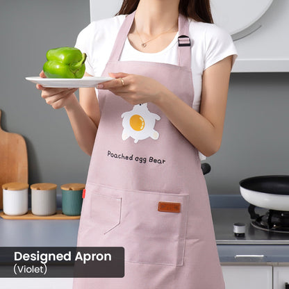 Locaupin Kitchen Accessories Multipurpose Apron Dress with Adjustable Neck Strap Visible Front Pocket For Cooking Baking Washing Dishes Use