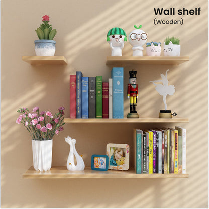 Locaupin Multifunctional Wall Mounted Ledge Floating Shelf Photo Frame Bookshelves Decoration Living Room Display Storage Board