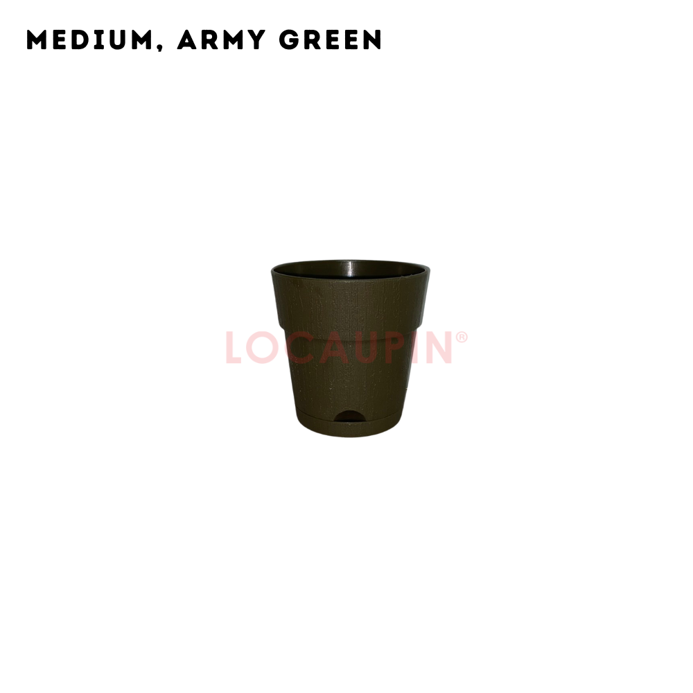 Locaupin Simple Style Flowerpot with Tray Minimalist Gardening Pot Indoor and Outdoor Garden Use