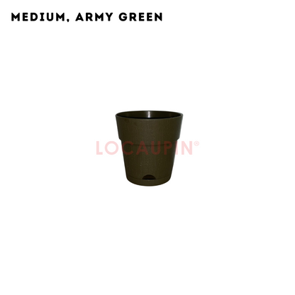 Locaupin Simple Style Flowerpot with Tray Minimalist Gardening Pot Indoor and Outdoor Garden Use