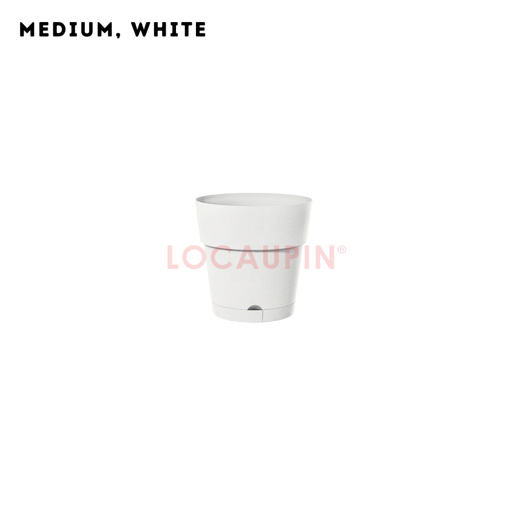 Locaupin Simple Style Flowerpot with Tray Minimalist Gardening Pot Indoor and Outdoor Garden Use