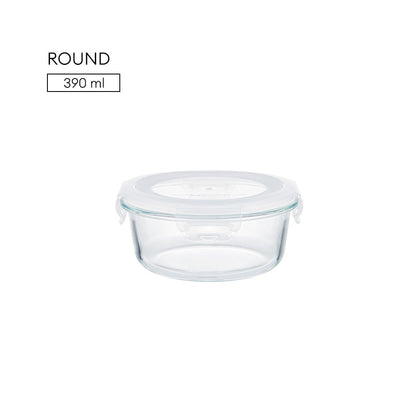 Locaupin Borosilicate Glass Food Container Fresh Keeper Meal Prep Bowl Airtight Locking Lid Lunch Box Left Over Storage