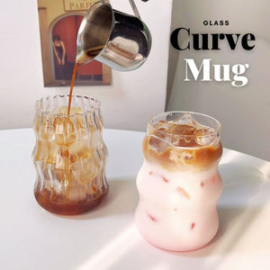 LOCAUPIN Curve Coffee Latte Borosilicate Glass Mug Christmas Gift Aesthetic Nordic Water Cup