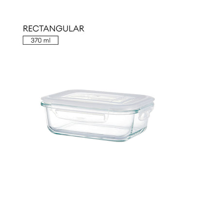 Locaupin Borosilicate Glass Food Container Fresh Keeper Meal Prep Bowl Airtight Locking Lid Lunch Box Left Over Storage