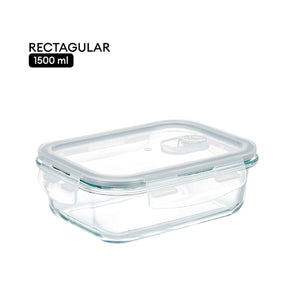 Locaupin Borosilicate Glass Lunch Box Meal Prep Container Leftover Food Storage Steam Release Valve Air Vent Locking Lid Kitchen Organizer