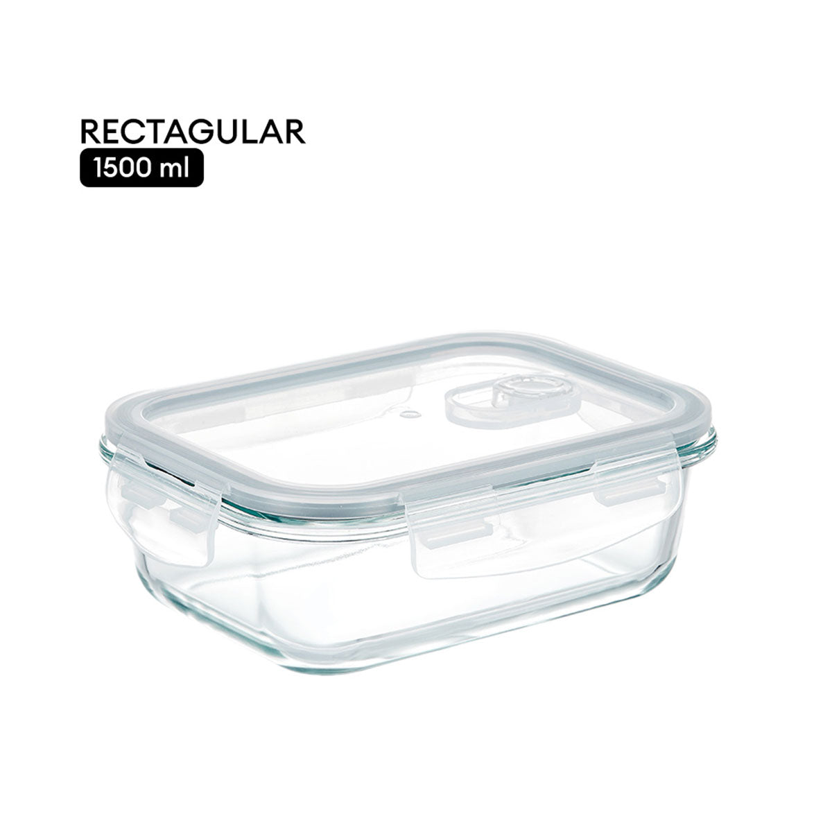 Locaupin Borosilicate Glass Lunch Box Meal Prep Container Leftover Food Storage Steam Release Valve Air Vent Locking Lid Kitchen Organizer