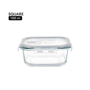 Locaupin Borosilicate Glass Lunch Box Meal Prep Container Leftover Food Storage Steam Release Valve Air Vent Locking Lid Kitchen Organizer