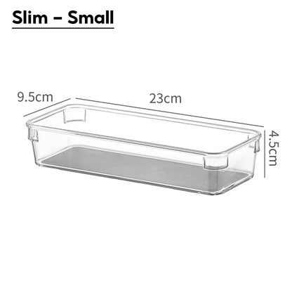 Locaupin Cabinet Desk Drawer Organizer Tray Multipurpose Bin Container Silverware Makeup Gadgets Stationeries Storage Compartment