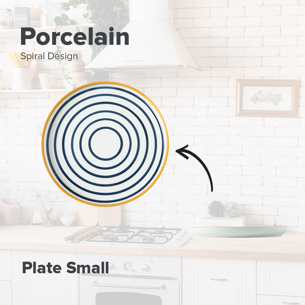 LOCAUPIN Spiral Japanese Porcelain Tableware Dining Plate Dip Soup Bowl Serving Platter Sauce Holder