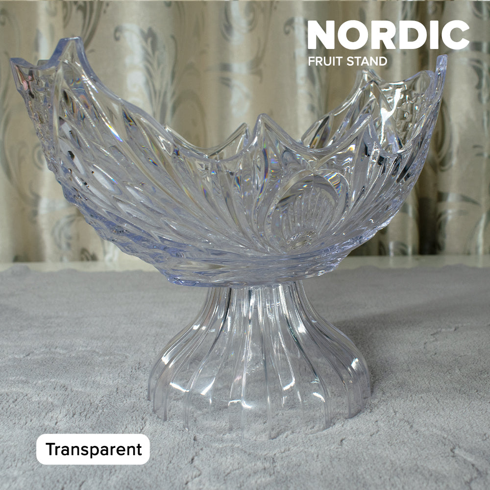 Locaupin Transparent Fruit Display Stand Pedestal Bowl Dessert Holder Decorative Wedding Party Kitchen Table Centerpiece