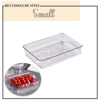 Locaupin Clear Serving Platter Food Snacks Tray Party Catering Dessert Display Multipurpose Kitchen Organizer Condiments Storage