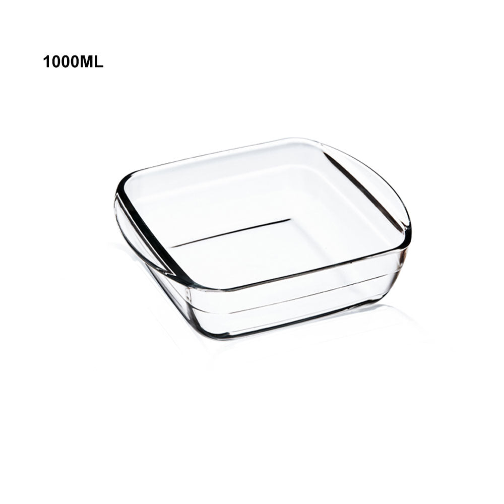 Locaupin Square Shaped Baking Plate Borosilicate Glass Bakeware Oven Safe Loaf Pan Cooking Dish Snack Food Container