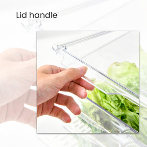 Locaupin 4in1 Kitchen Food Keeper Refrigerator Organizer Fridge Container Bin Pantry Cabinet Fruits & Vegetable Storage Basket with Lid