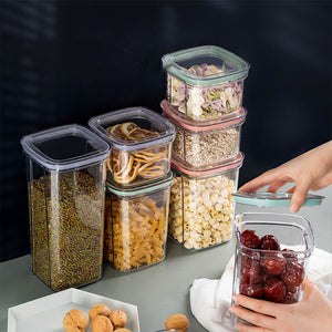 Locaupin Cereal and Dry Food Storage Canister Container Jar Kitchen Pantry Organizer Simple Press Lock Lid