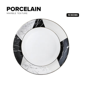 Locaupin Porcelain Marble Abstract Art Design Serving Dishes Pasta Steak Dinner Plate Luxurious Kitchen Restaurant Hotel Dining Tableware