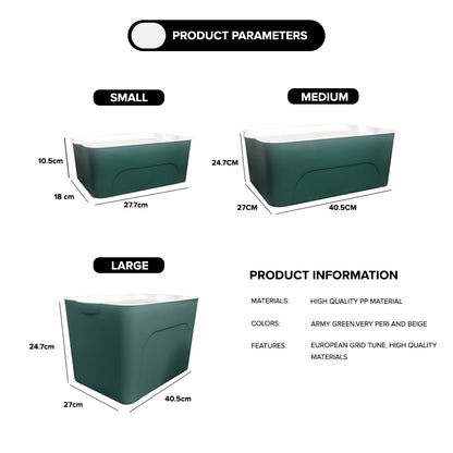 Locaupin 4in1 Multipurpose Storage Box Wardrobe Organizer Closet Underwear Socks Ties Cosmetic Box with White Lid