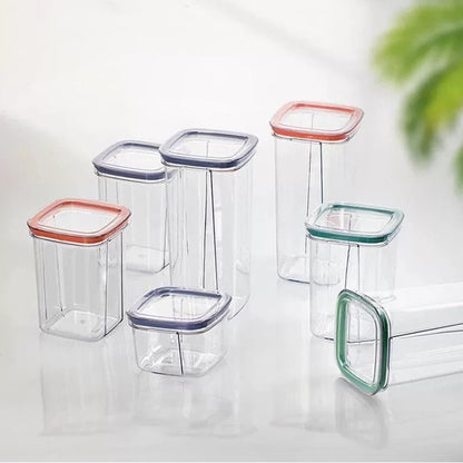 Locaupin Cereal and Dry Food Storage Canister Container Jar Kitchen Pantry Organizer Simple Press Lock Lid