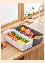 Load image into Gallery viewer, Locaupin White Rectangular Fridge Organizer Removable Drain Tray Countertop Pantry Food Storage Fruit Vegetable Container

