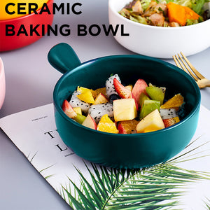 5 in 1 Round Ceramic Baking Bowl