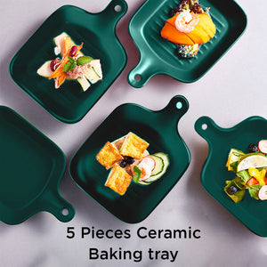 5 in 1 Bakeware Square Ceramic Baking Pan