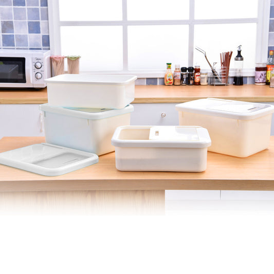Locaupin Kitchen Pantry Cabinet Countertop Multipurpose Organizer Dry Food Storage Bin Grain Cereal Rice Container Bucket Sliding Lid