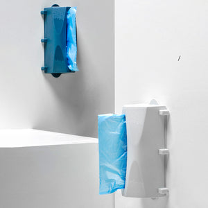 Locaupin Wall Mounted Kitchen Plastic Garbage Bag Storage Holder And Dispenser Organizer Box For Kitchen Bathroom