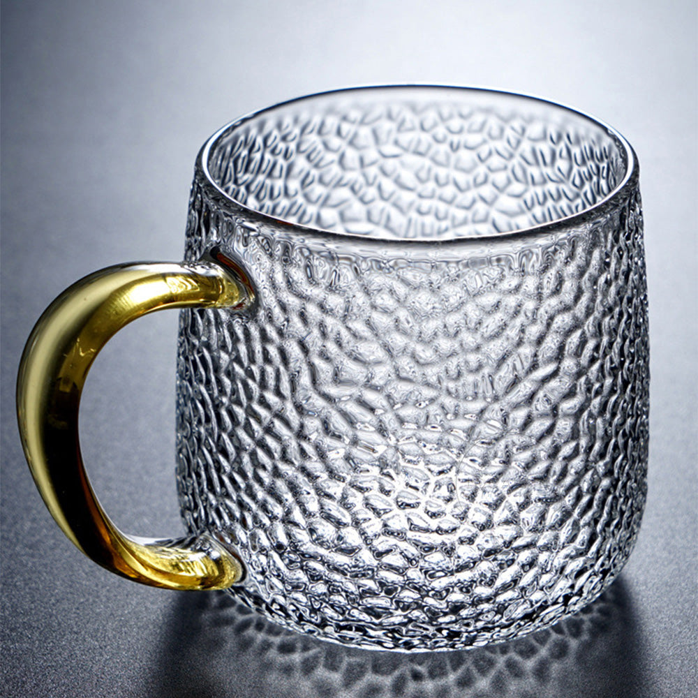 1 Piece Hammered Texture for Hot & Cold Drinking Cup Heat-Resistant Glass Mug