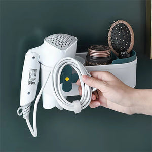 Locaupin Multi-functional Wall Mounted Hair Dryer Holder Styling Tool Organizer For Hair Tools And Beauty Accessories