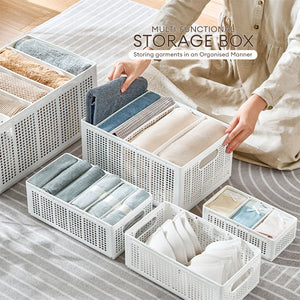 Locaupin Closet Cabinet Undergarments Drawer Organizer with Removable Divider Socks Towel Clothes Storage Bin Dresser Compartment