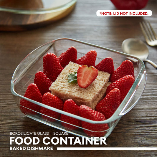 Locaupin Square Shaped Baking Plate Borosilicate Glass Bakeware Oven Safe Loaf Pan Cooking Dish Snack Food Container