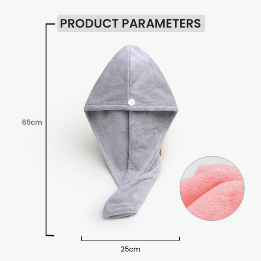 Locaupin Plain Absorbent Fast Drying Hair Cap Soft Shower Towel Bath Headband Turban Wrap For Women