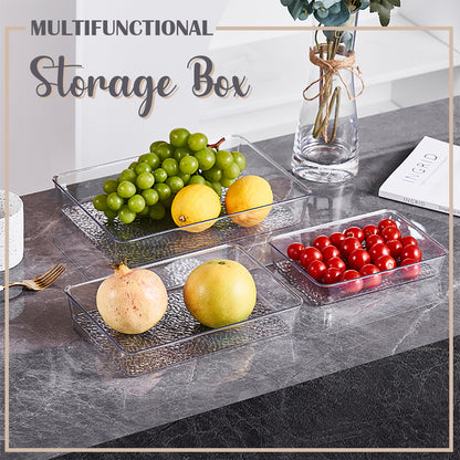 Locaupin Clear Serving Platter Food Snacks Tray Party Catering Dessert Display Multipurpose Kitchen Organizer Condiments Storage
