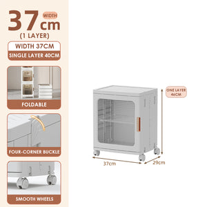 Locaupin Foldable Shoe Cabinet Covered Storage Box Dustproof Wardrobe Organizer For Entryway Bedroom Hallway Display