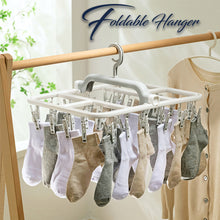 Load image into Gallery viewer, Locaupin Laundry Portable 12 Clips Folding Clothes Hanger Rotating Hook Socks Towel Undergarment Drying Rack
