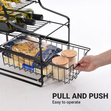 Load image into Gallery viewer, Locaupin 3-Tier Countertop Seasoning Holder Spice Rack Storage Drawer Basket Wire Shelf Pantry Kitchen Organizer

