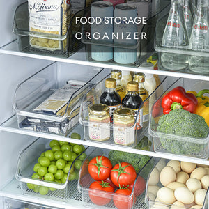 Locaupin Easy Access Fridge Organizer Multipurpose Can Bottle Fruit Vegetable Storage Kitchen Food Pantry Countertop Bin