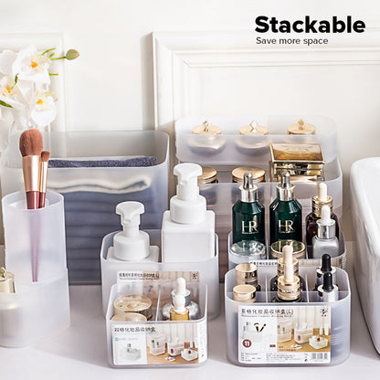 Locaupin Office Supplies Cosmetics Stationery Caddy Storage Multifunctional Desk Organizer Box Compartment Grid Basket Container Bin